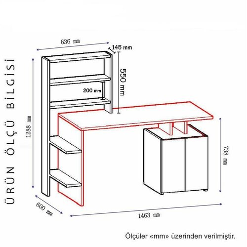 Pracovný stôl Melis Walnut and Anthracite
