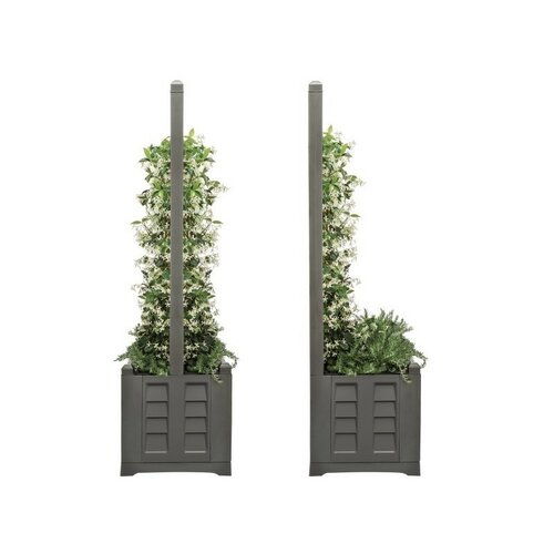 Ghiveci mare cu suport decorativ Bama Separeantracit, 80 x 150 x 42,5 cm