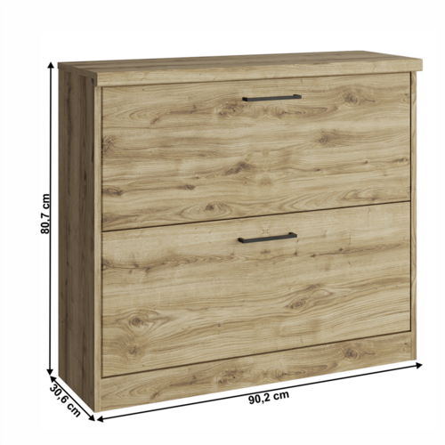 Skrinka na topánky DORSI 2K, dub Navarra