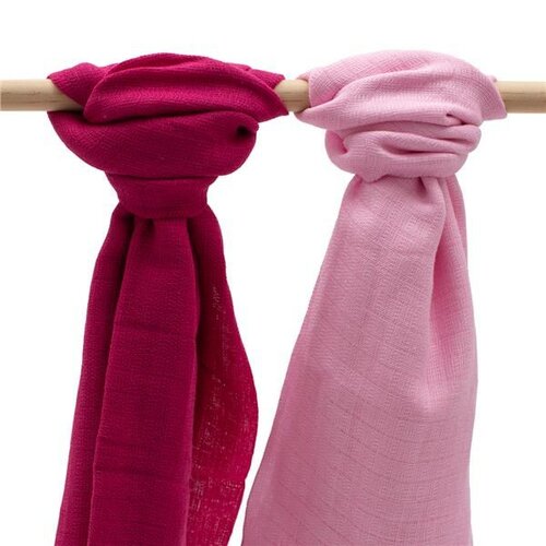 Scutece New Baby din bumbac roz deschis și închis, 70 x 80 cm, set de 2