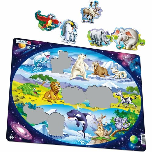 Larsen Puzzle Zwierzęta na świecie, 15 części