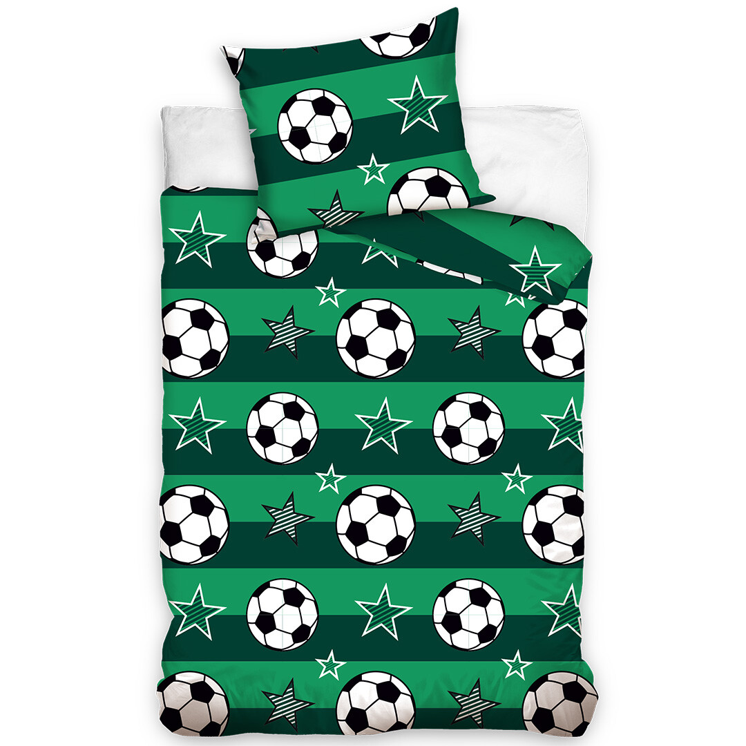 Tiptrade Dětské bavlněné povlečení Fotbal, 140 x 200 cm, 70 x 90 cm