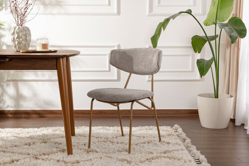 Set de scaune de sufragerie Nancy Grey and Gold, 2buc.