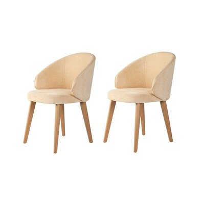 Esszimmerstuhl-Set Bentley Beige and Light Oak, 2 Stück