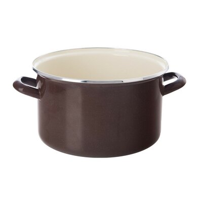 Orion Oală emailată cu margine Brown, 6,5 l