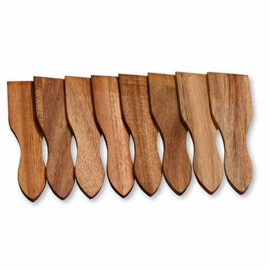Kesper 28968 Raclette-Spachtel-Set 8 Stück Akazie, 13 x 3,5 cm