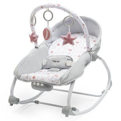 Baby Mix Scaun balansoar multifuncțional pentrucopii Stars roz, 80 x 40 x 70 cm