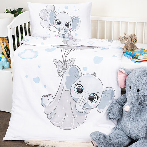 4Home Baumwollbettwäsche für Kinder Elephant, 100 x 135 cm, 40 x 60 cm