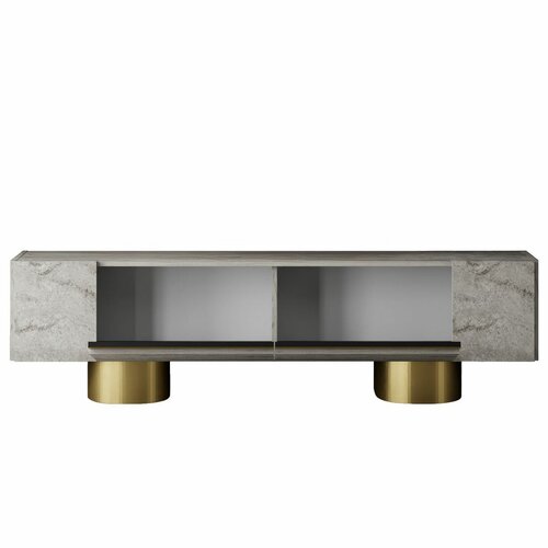 Stolik pod telewizor Bohem Travertine and Gold