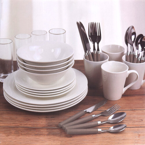 36-delni jedilni set Simple, bel