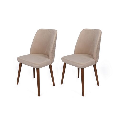 Set de scaune de sufragerie Tutku Cream andWalnut, 2 buc.