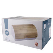 Altom Brotkasten mit Deckel aus Bambus 37,7 x 24,3 x 20,4 cm, Weiß