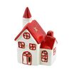 Keramisches Haus mit LED-Beleuchtung, 12,5 x 8,5 x 4,8 cm