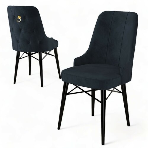 Zestaw krzeseł do jadalni Pare Anthracite and Black, 6 szt.