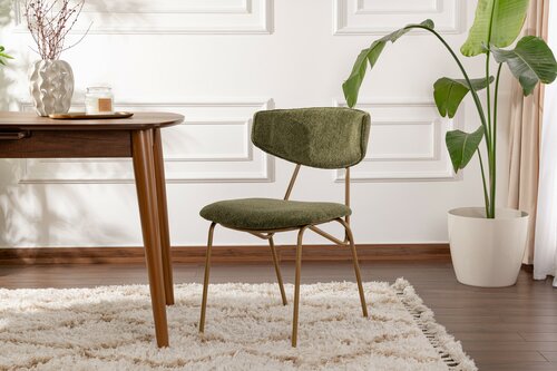 Set de scaune de sufragerie Nancy Green and Gold,2 buc.