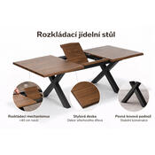 Jídelní stůl TIMBER FLEX CROSS 185, přírodní dub