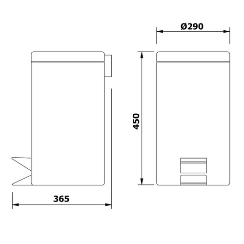 AQUALINE 27120 Кошик для сміття Simple lineкруглий 20 л, нержавіюча сталь