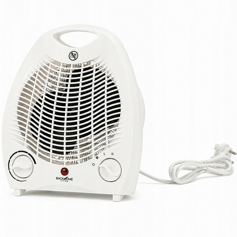 Elektrické kúrenie s ventilátorom a bezpečnostným spínačom, biela