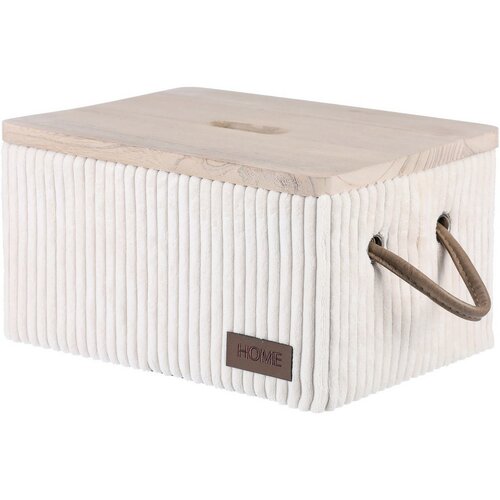 Autronic Set of 5 fabric storage boxes, cream