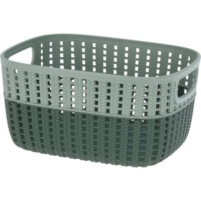 Plastikowy kosz Duo, zielony, 23,5 x 17,5 x 11,5 cm