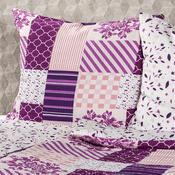 4Home Krep posteljnina Patchwork violet, 140 x 200cm, 70 x 90 cm