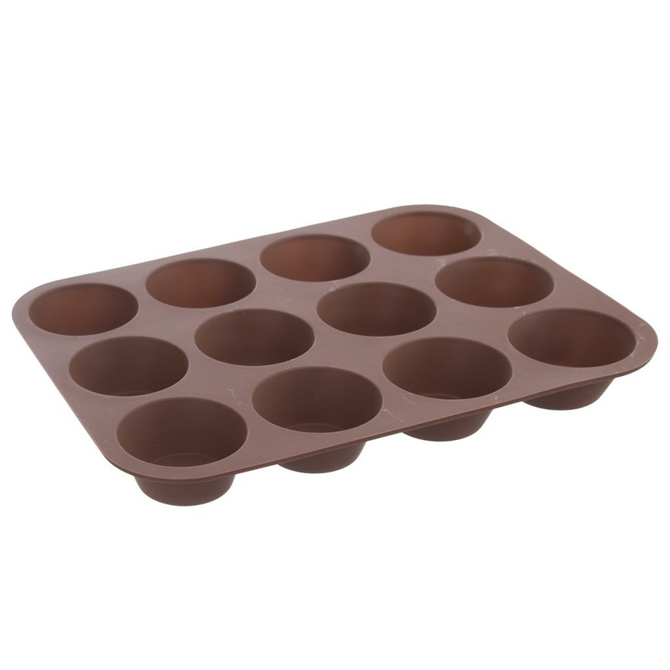 Orion MUFFIN szilikon sütőforma, 12 db-os, barna termék 2. képe