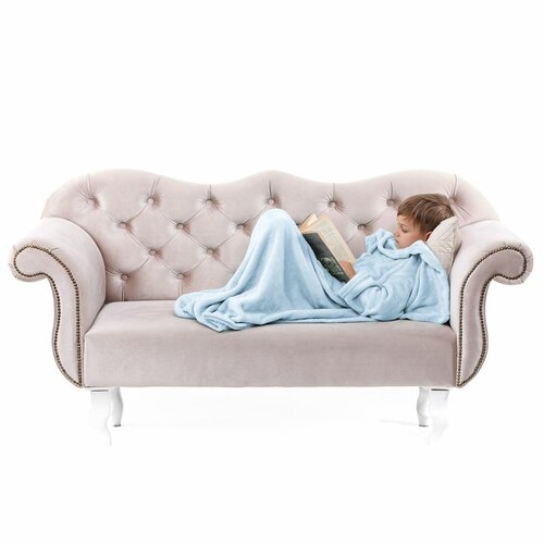 Decoking odeja z rokavi Lazy Kids modra, 90 x 105cm