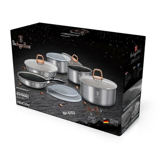 Set de vase de gătit Berlinger Haus din 12 piesecu mâner detașabil Moonlight Edition