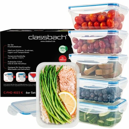 Classbach 6-delni set plastičnih posod FHD 4023