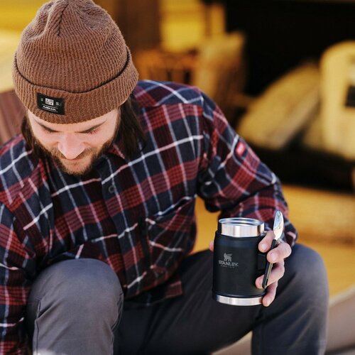 STANLEY термос для їжі 400 мл з ложкою/вилкою, чорний матовий