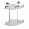 SAPHO XR604 X-Round E sticlă. raft dublu de colțcu trapă 27 x 39 x 27 cm