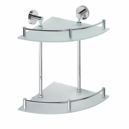 SAPHO XR604 X-Round E, doppelte Eckablage mit Stange, 27 x 39 x 27 cm