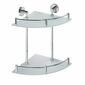 SAPHO XR604 X-Round E sticlă. raft dublu de colțcu trapă 27 x 39 x 27 cm