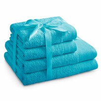 AmeliaHome Komplet ręczników Amari turkusowy, 2 szt. 50 x 100 cm, 2 szt. 70 x 140 cm