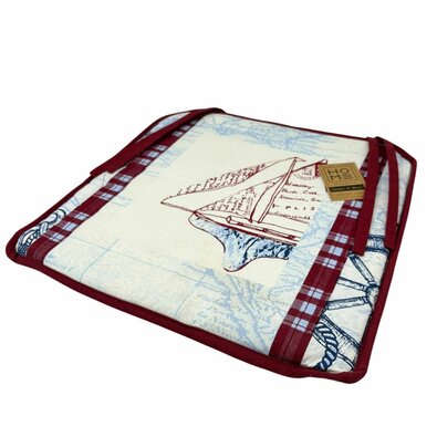 Pernă de scaun Home Elements Barcă cu vele, 40 x 40 cm