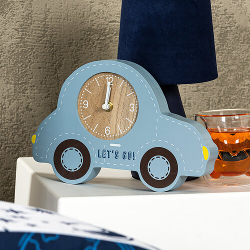 Ceas de masă pentru copii Mașinuță, albastru, 24 x35 x 15,5 cm