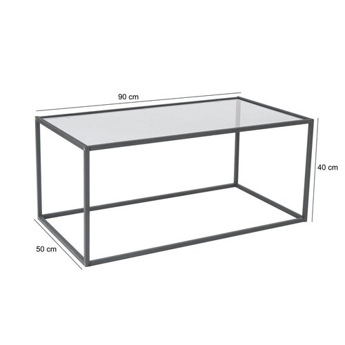 Măsuță de cafea Lizbon Black cu sticlăfumurie