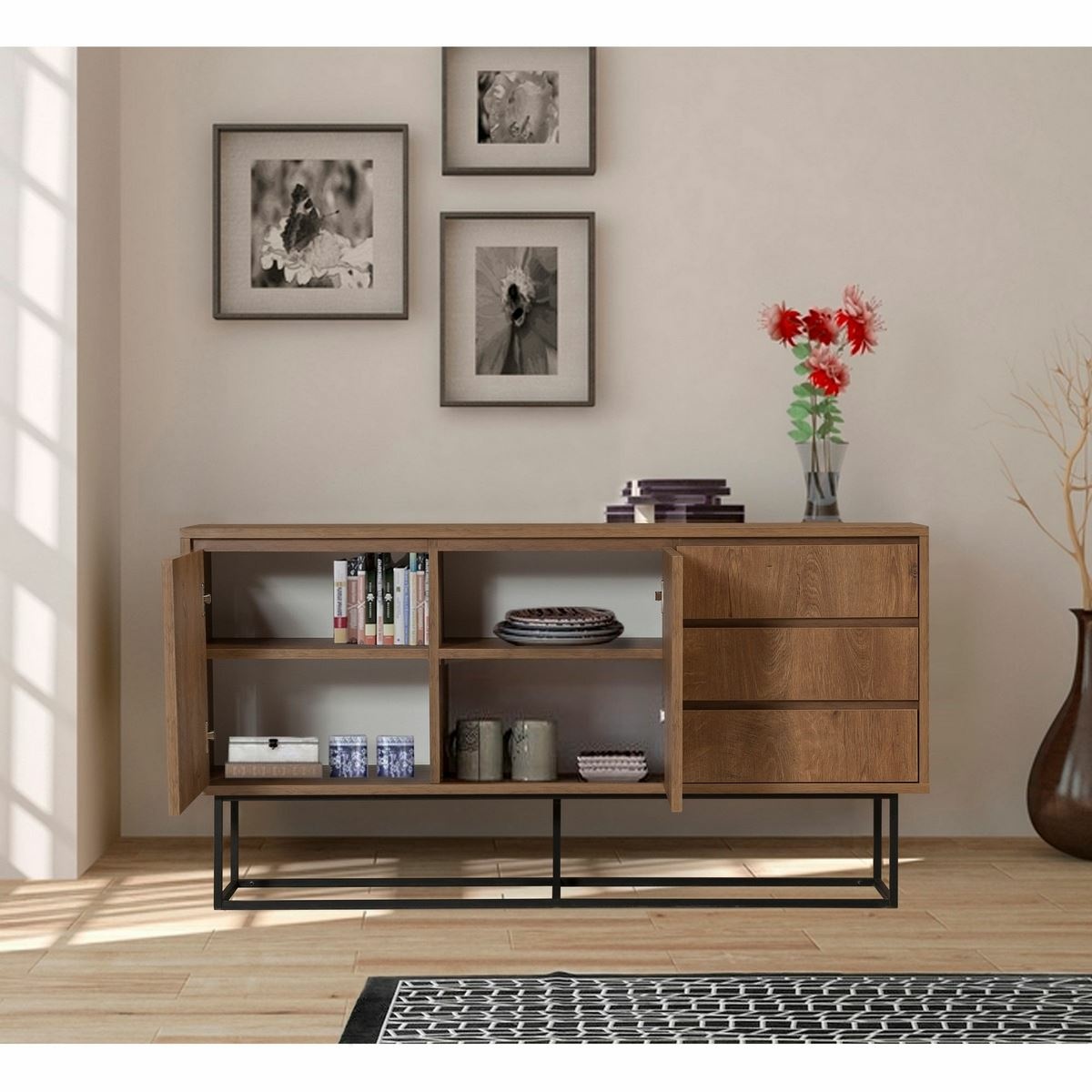 Skrinka Ruba Walnut and Black