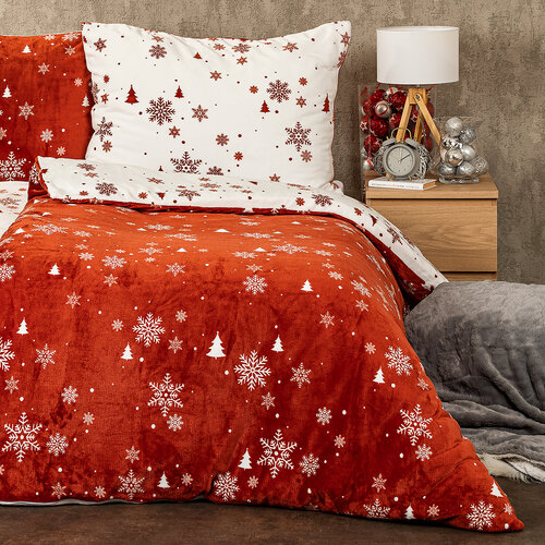 4Home Постільна білизна мікрофланель Happy winter, 140 x 220 см, 70 x 90 см
