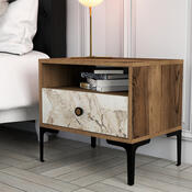 Stolik nocny Lizbon Walnut White
