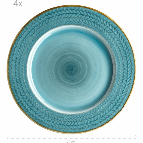 Set farfurii plate și adânci Mäser PROSPERO – turcoaz