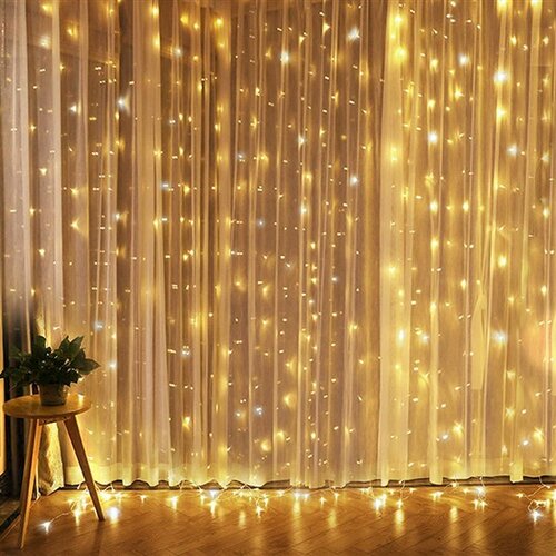 Ghirlandă de Crăciun pentru fereastră Solight, 300  LED-uri, 1,5 x 1,2 m, cu temporizator