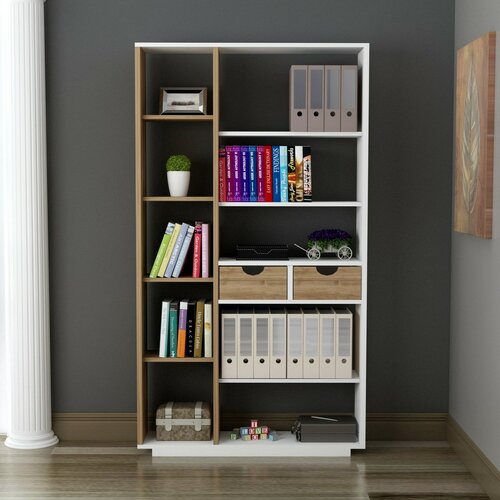 Knihovna Luma White and Walnut