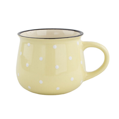 Kubek ceramiczny Dots 770 ml, odcienie żółtego,