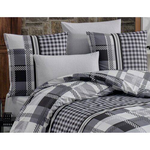 BedTex Pościel bawełniana Hector czarny, 220 x 200 cm, 2 szt. 70 x 90 cm