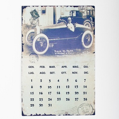 Kovový kalendár retro design
