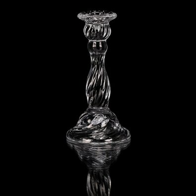 Svietnik sklenený 16 cm na kónickú sviečku, číra