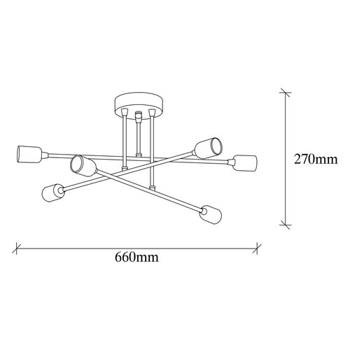 Lampa sufitowa Fleur - 1501, czarna