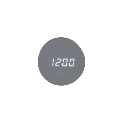 Karlsson 5981GY dizajnové LED hodiny s budíkom sivá, pr. 9 cm