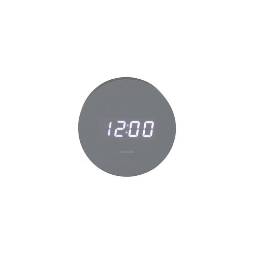 Karlsson 5981GY design LED óra ébresztővel,szürke, átmérő 9 cm